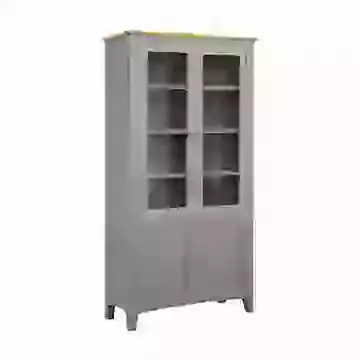Slate Grey Painted Finish High Display Unit With Cupboard